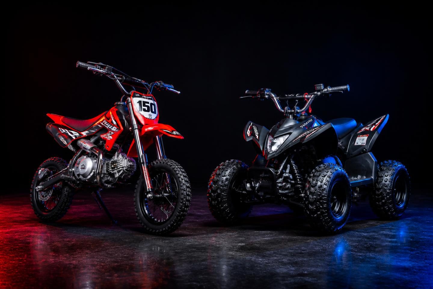 Ice Bear pit bike and four wheeler